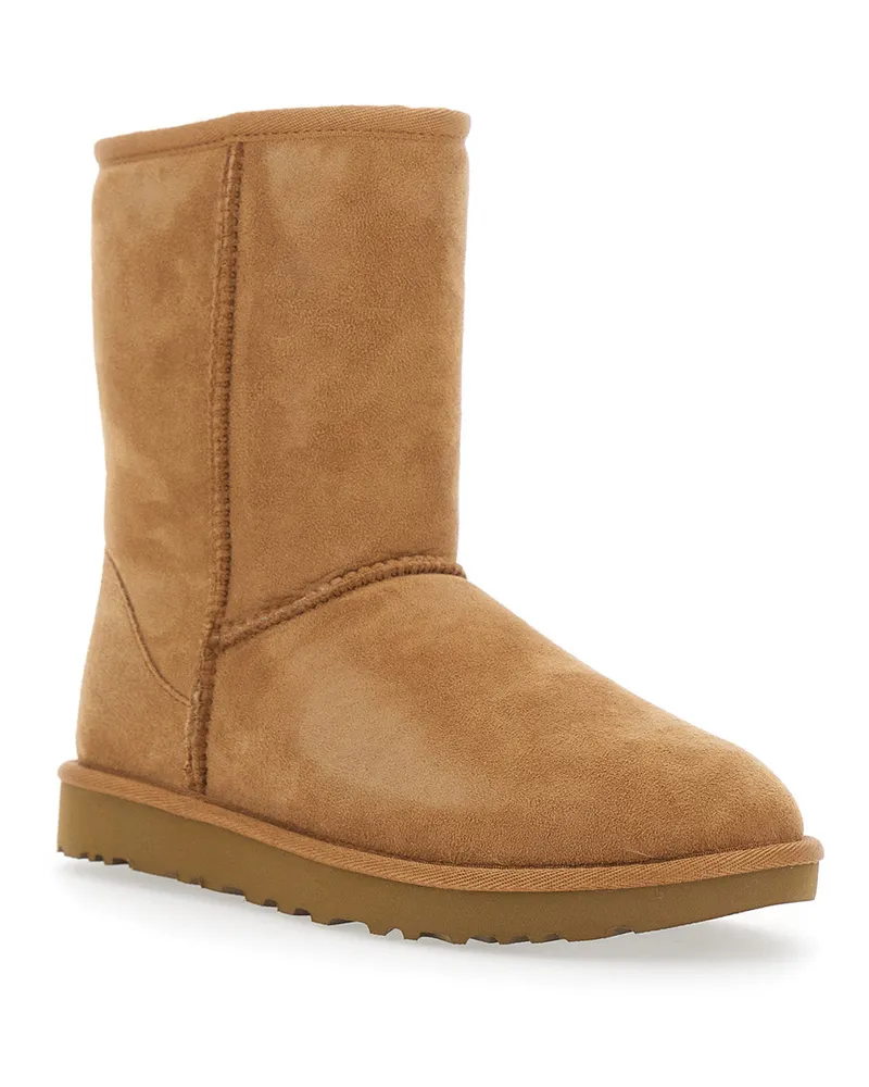 UGG Women's Boots Classic Short Beige Suede Leather Beige