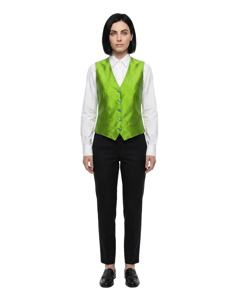 Dolce & Gabbana Silk-Elastane Waistcoat — Green Green