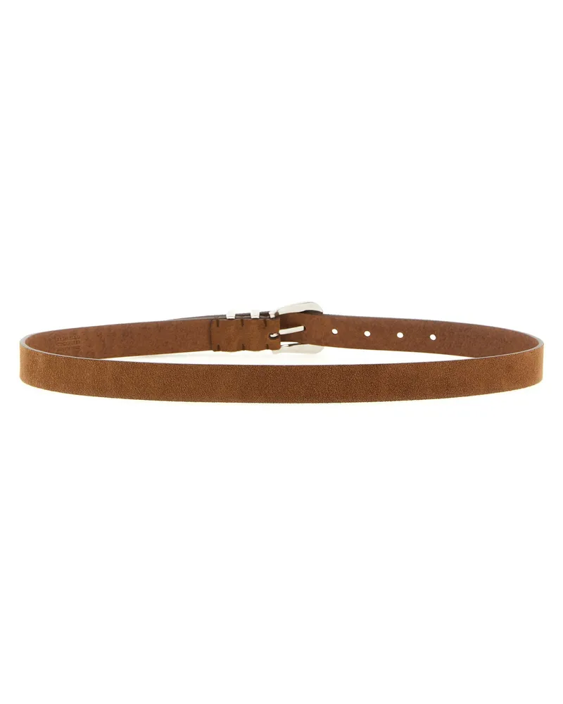 Brunello Cucinelli Metal Toe Cap Belt — brown Brown