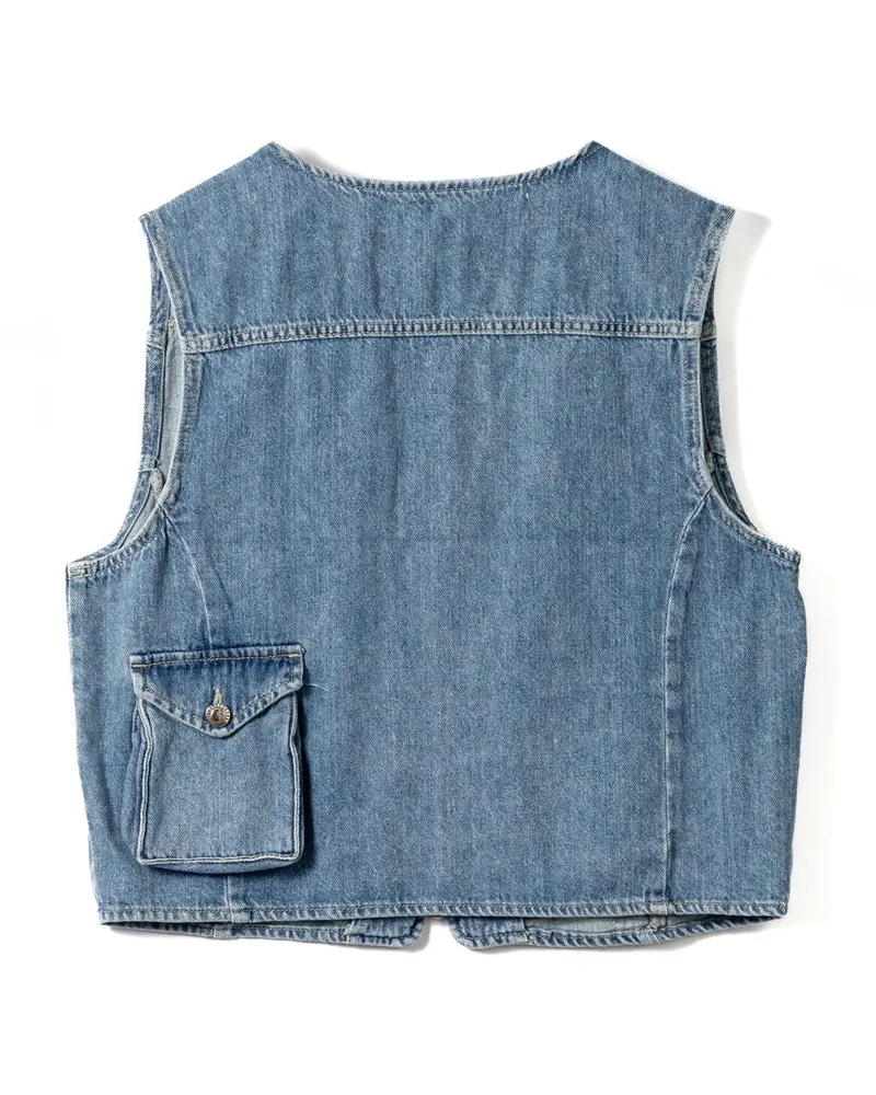 IVY Copenhagen Pocket-Detail Denim Vest — Blue Blue