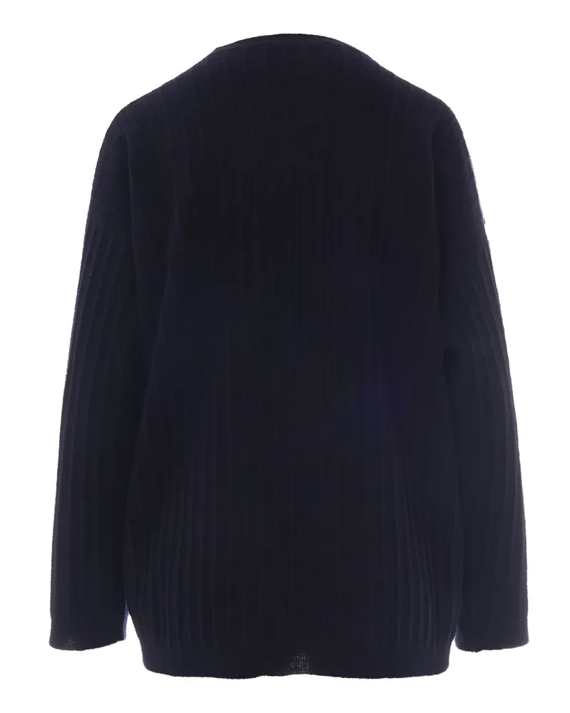 Fabiana Filippi Women's Crewneck Jumper Platinum Midnight Blue Virgin Wool Jumpers Sweater Navy