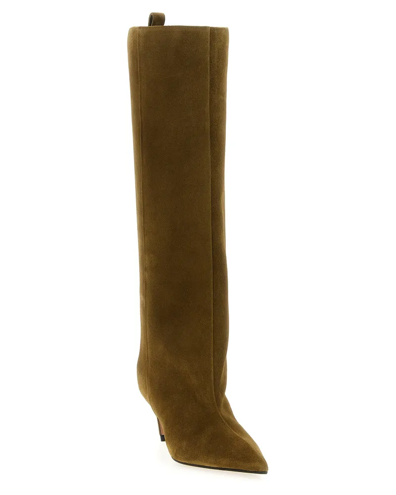 ATTICO Women's Bicolor Goatskin Over The Knee Shoe Green