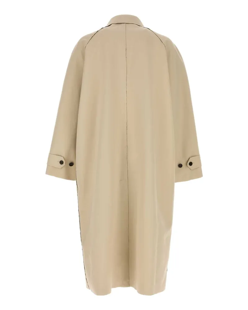Balenciaga Men's Beige Cotton Trench Coat Brownbeige Exterior: Cappotti Beige