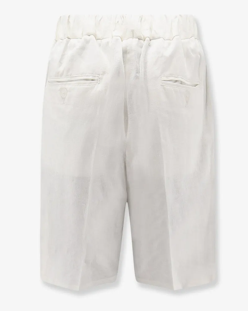 Hevò Men's Shorts Torre Lapillo White Linen White
