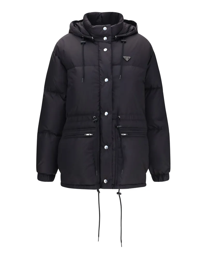 Prada Women's Padded High-Collar Jacket Black Inner: Goose Down Puffer Black