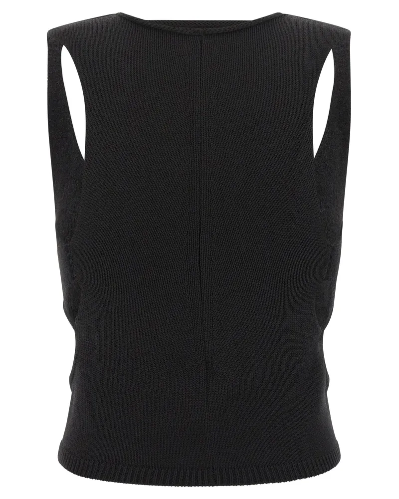 Rick Owens Women's Black Wool Tank Tops Black