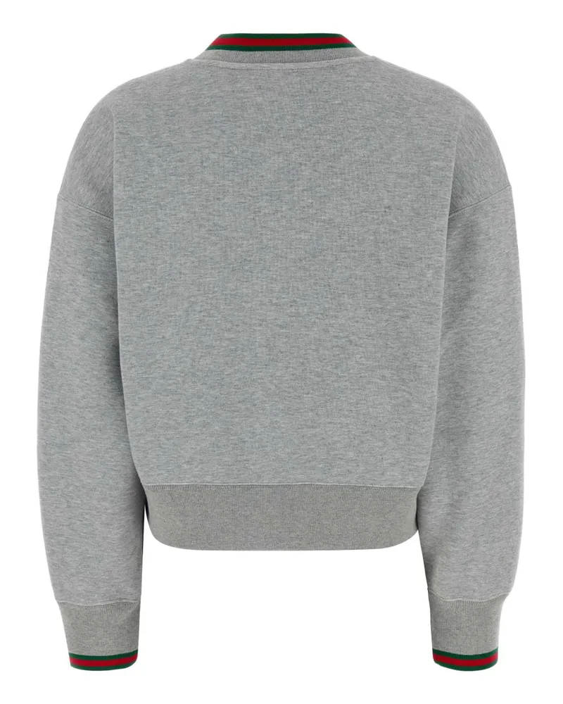 Gucci Women's Grey Cotton Blend Sweatshirt Greymelange Exterior: Nylon Felpe Gray