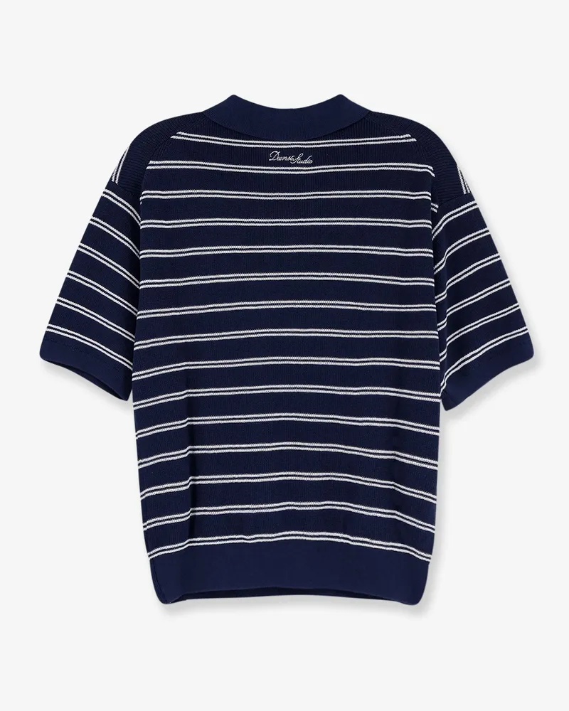 Dunst Women's Polo Shirt Blue Cotton-Blend Tops Navy
