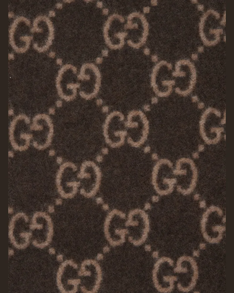 Gucci Men's Scarf Gg Brown Cashmere Scarfs Brown