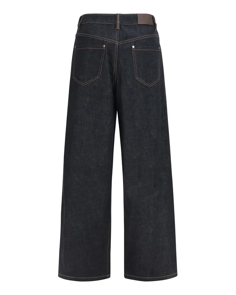 Brunello Cucinelli Women's Straight-Leg Denim Jeans Nero Cotton Black