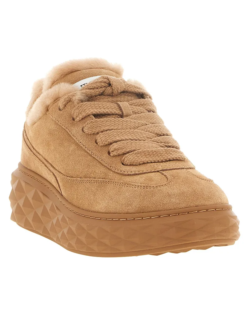 Jimmy Choo Diamond Maxi Sneaker — Camel Camel