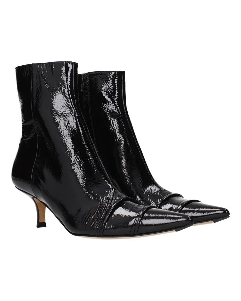 Maison Margiela Women's Black Leather Ankle Boots Black