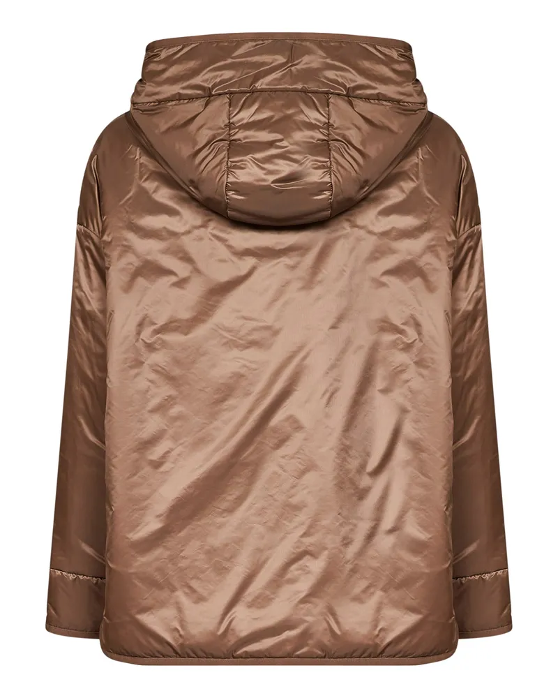 Max Mara Women's Padded Hooded Jacket Mtccleo Brown Puffer Brown
