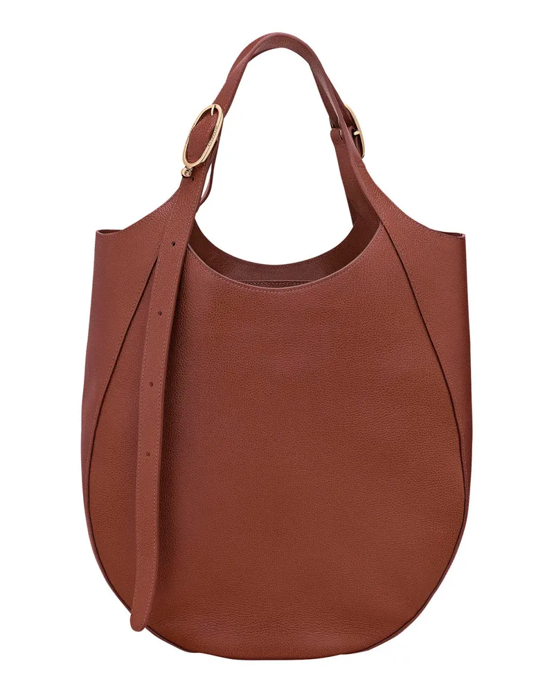 Longchamp Women's Shoulder Bag Le Foulonné Brown Leather Calf Brown
