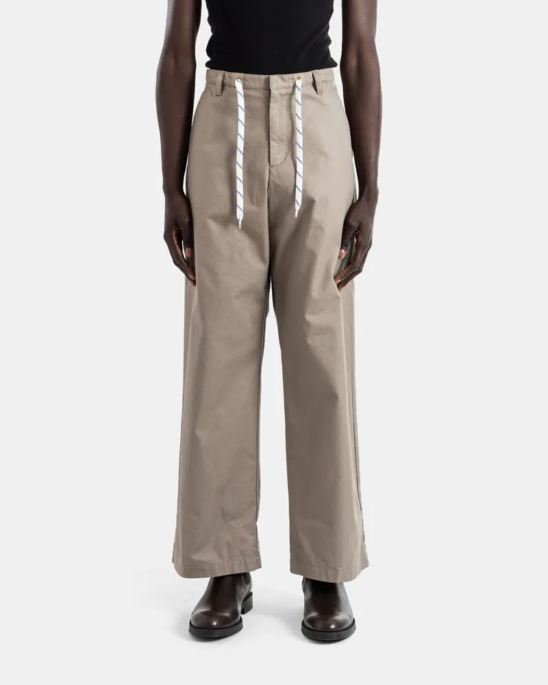 Balenciaga Men's Beige Cotton Twill Straight Chino Trousers Beige