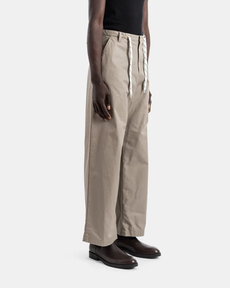 Balenciaga Men's Beige Cotton Twill Straight Chino Trousers Beige