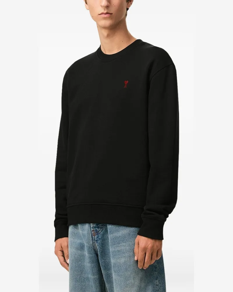 AMI Paris Embroidered Logo Sweatshirt — Black Black