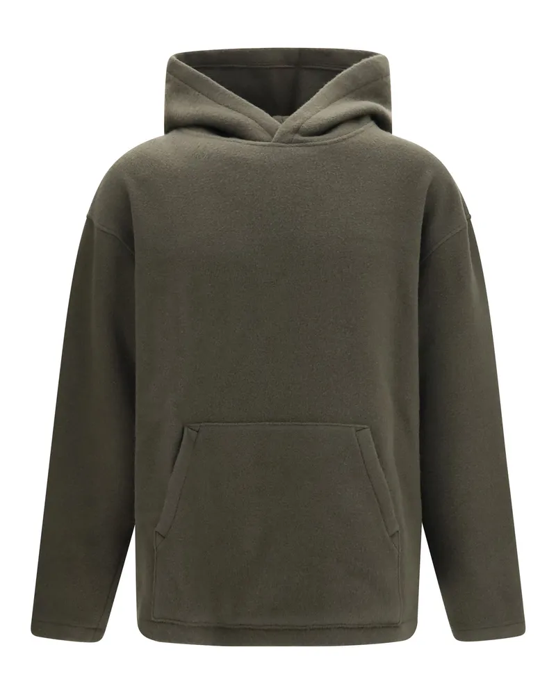Rier Fleece Wool Hooded Sweater — Taupe Taupe