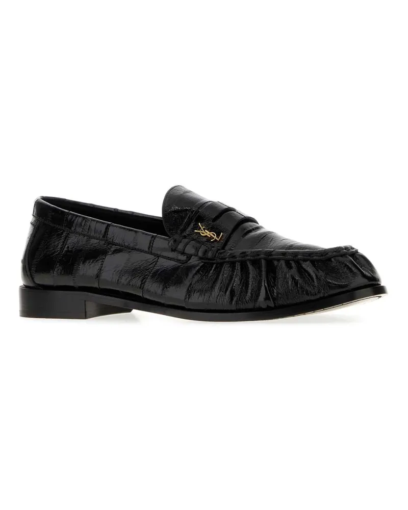 Saint Laurent Men's Black Leather Le Loafers Nero Mocassini Black