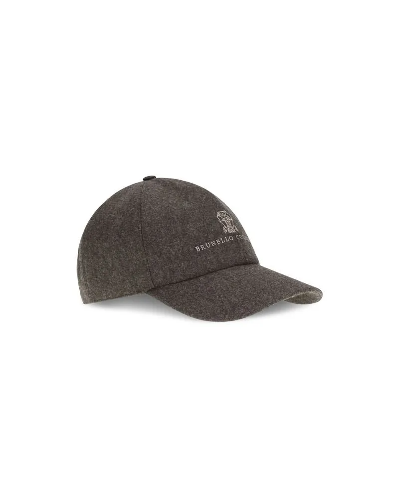 Brunello Cucinelli BRM038P9850CVE31BB Fleece Wool Baseball Cap — Brown Brown