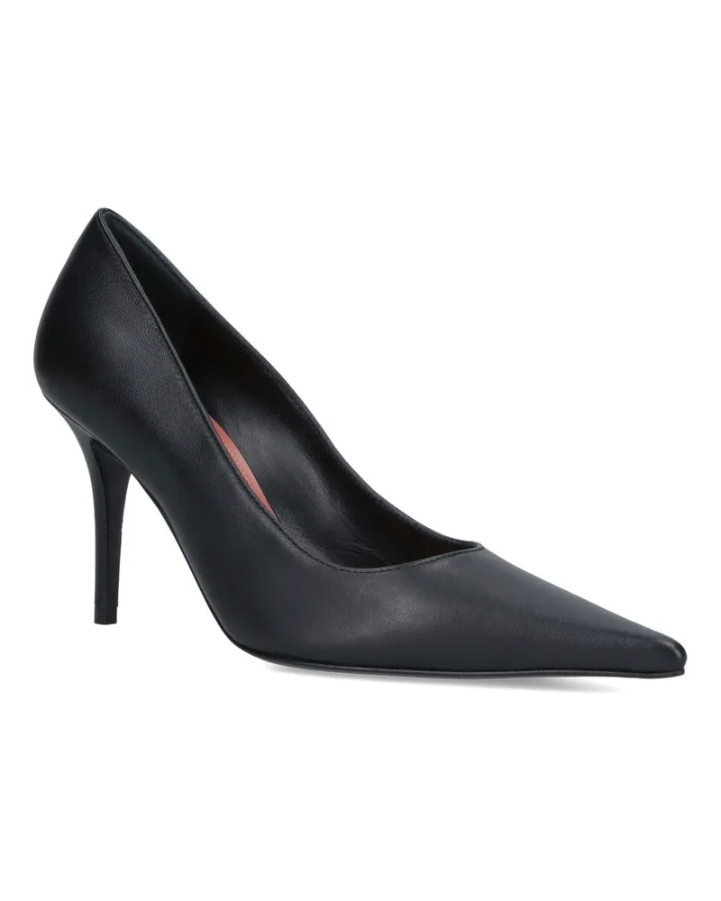 Amina Muaddi Women's With Heel Black Upper: Lamb Nappa Black
