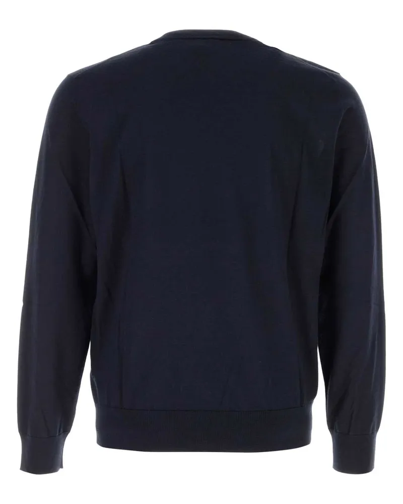 Brioni Men's Midnight Blue Cashmere Blend Sweater Navyblue Exterior: Silk Maglieria Navy