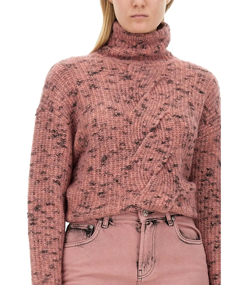 Moschino Turtleneck Knit Sweater — Pink Pink