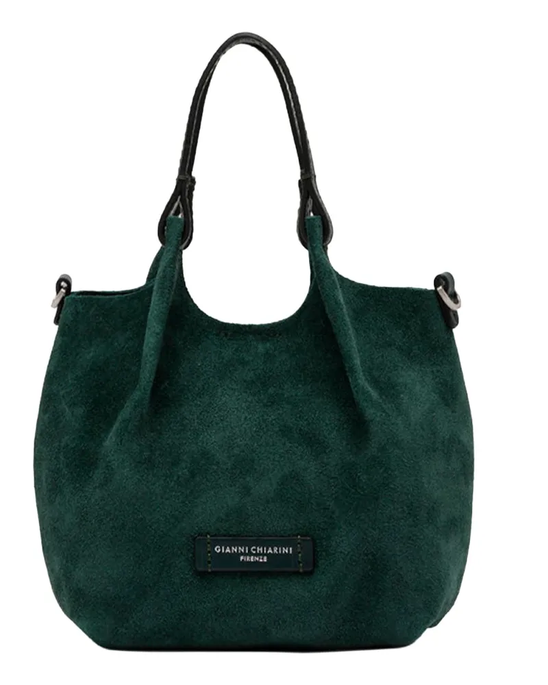 Gianni Chiarini Dua Suede Shoulder Bag — Green Green