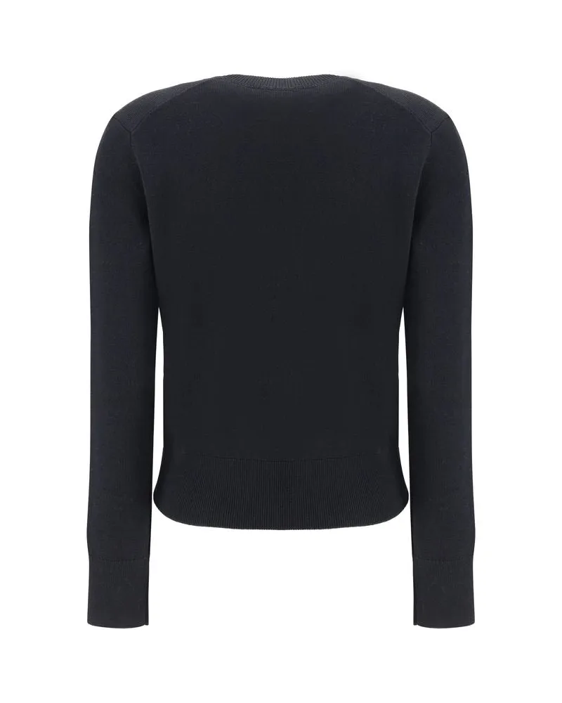 AMI Paris Women's Black Merino Wool Sweatshirt Clothing Black