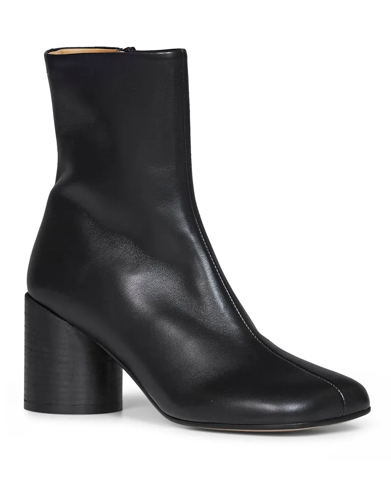 Maison Margiela Women's Ankle Boots Anatomic Nappa Leather Black Lama Fur Black