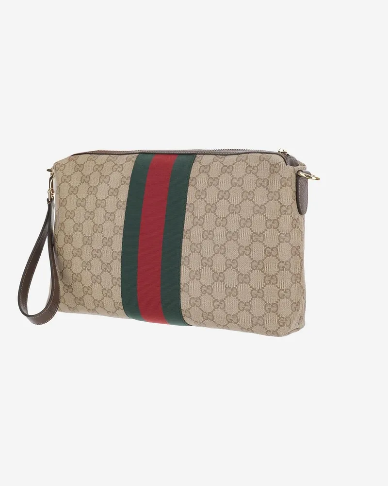 Gucci Unisex Shoulder Bag Medium Gg Beige Cotton Beige