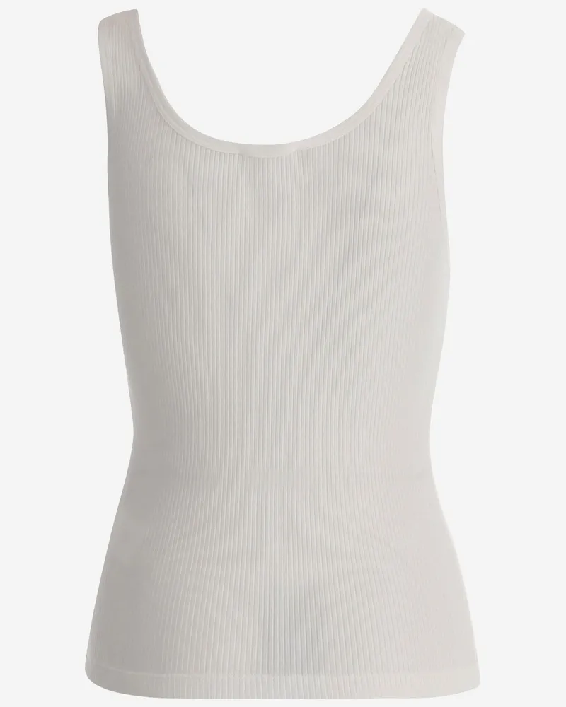 Chloé Women's Cotton Tank Top With Logo White Shell White
