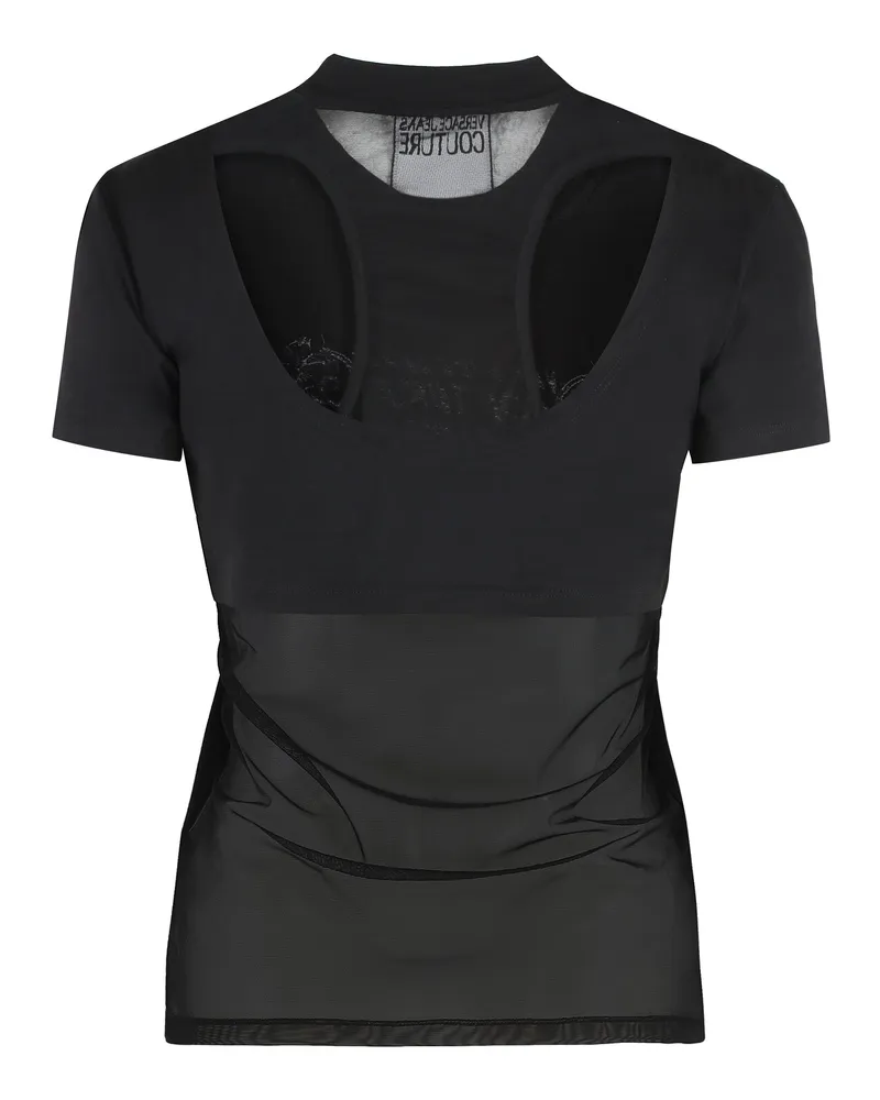 Versace Jeans Women's Sequin Logo T-Shirt Black Main: Cotton T-Shirts & Jerseys Black