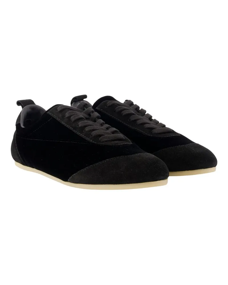 Jil Sander Women's Etage Sneakers -  Leather Black Calfskin Shoes Black