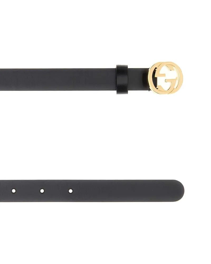 Gucci Women's Black Leather Belt Nero Cinture Black
