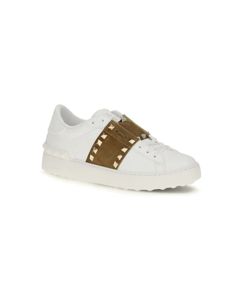 Valentino Garavani Women's White Calf Leather Bos Taurus Sneakers White