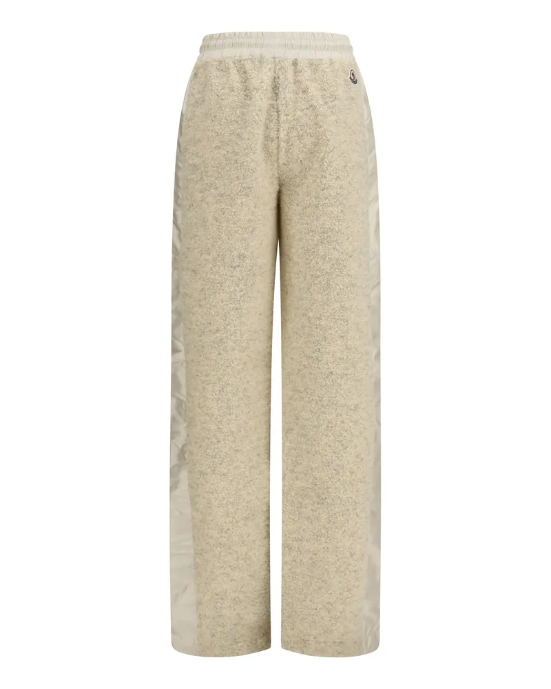 Moncler Teddy-Effect Fleece Joggers — White White