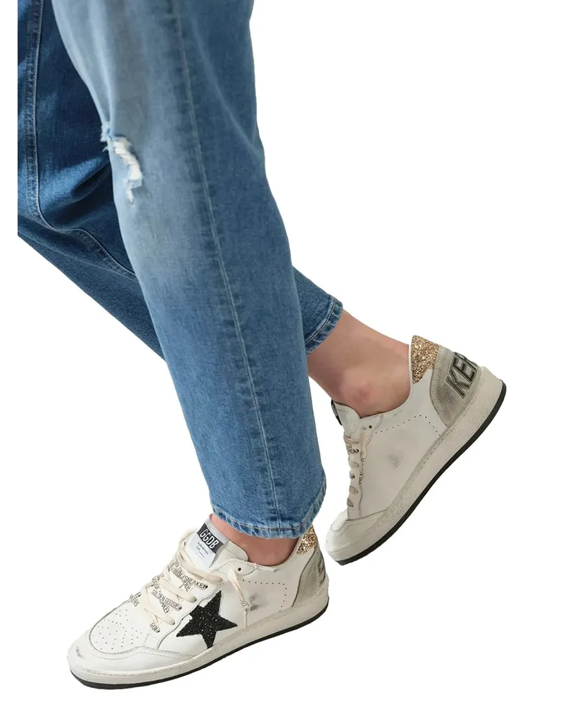Golden Goose Ballstar Glitter Sneaker — White White