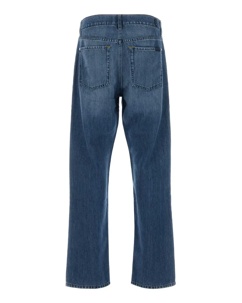 7 for all mankind Men's Denim Modern Straight Jeans Exterior: Cotton Linen Blue