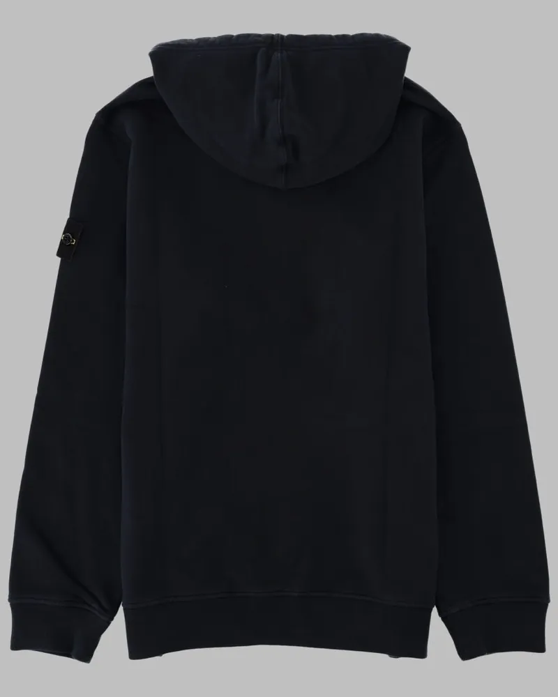 Stone Island Zip-Up Logo Patch Sweatshirt — Blue Blue
