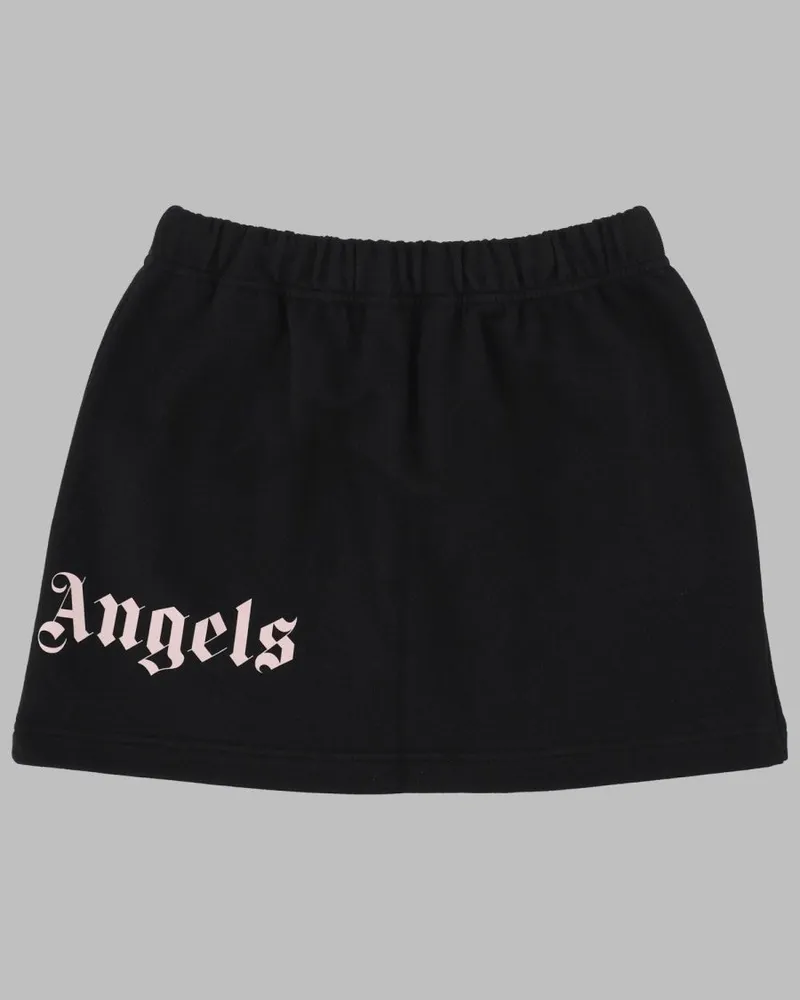 Palm Angels Logo-Embroidered Cotton Skirt — Black Black