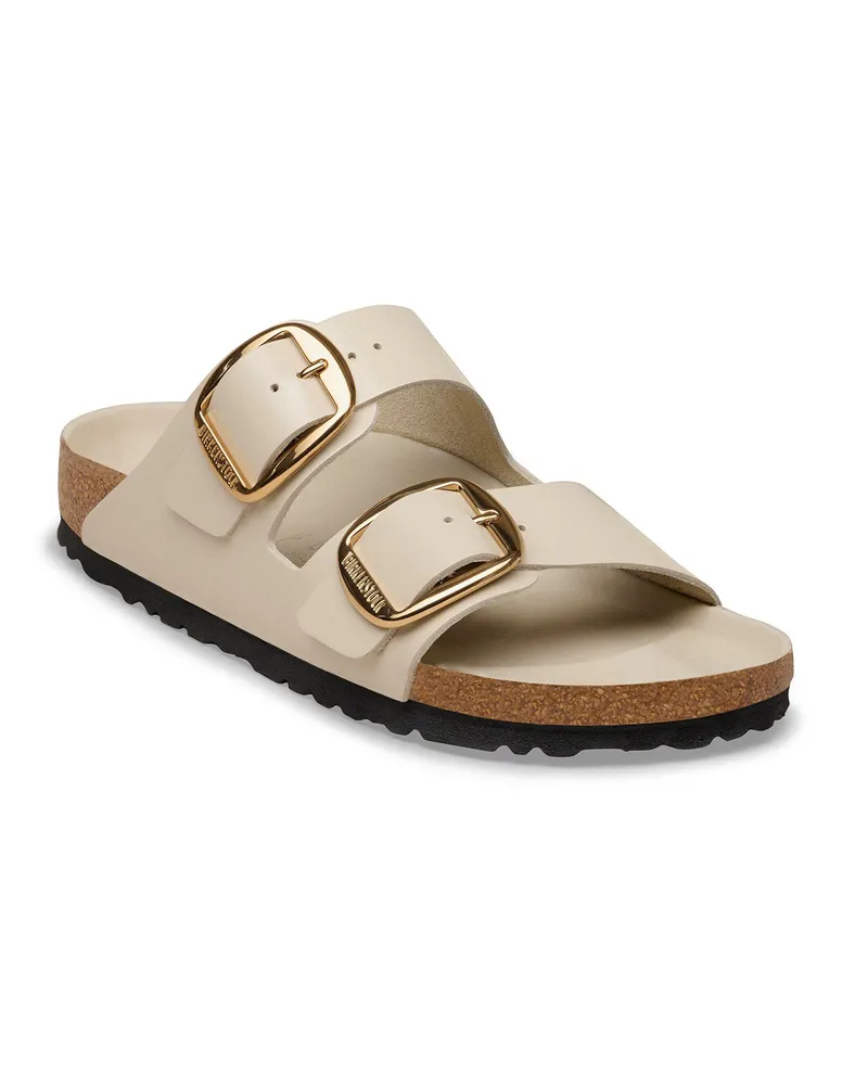 Birkenstock Women's Slides Arizona Shine Oyster Slippers Flat Shoes Beige