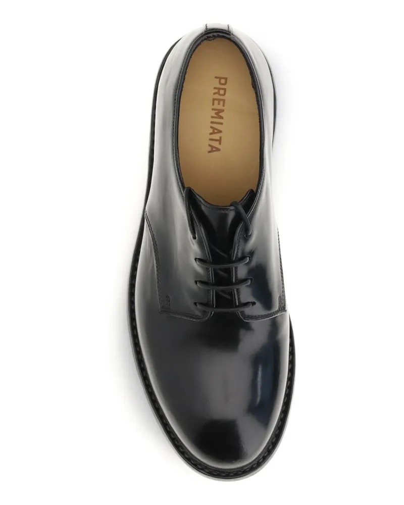 Premiata Men's Lace-Up Shoes Black Leather Upper: Calf Flat Black
