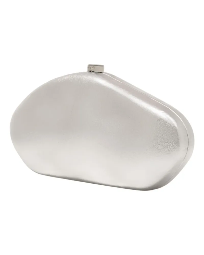 Cult Gaia Women's The Caldera Clutch Leather Silver Calfskin Silver