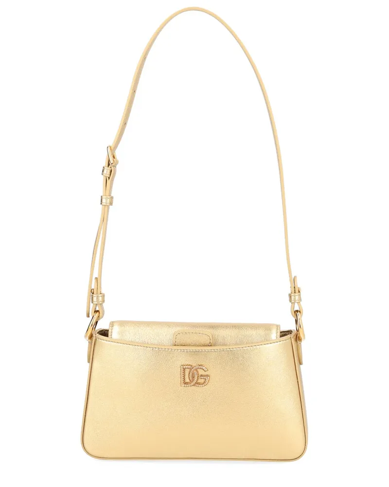 Dolce & Gabbana Women's Phone Bag Gold Leather Shoulder Gold