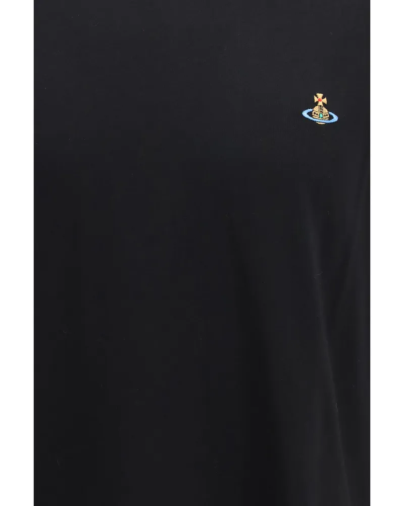 Vivienne Westwood Men's T-Shirt Classic Orb Black Cotton T-Shirts And Polos Black