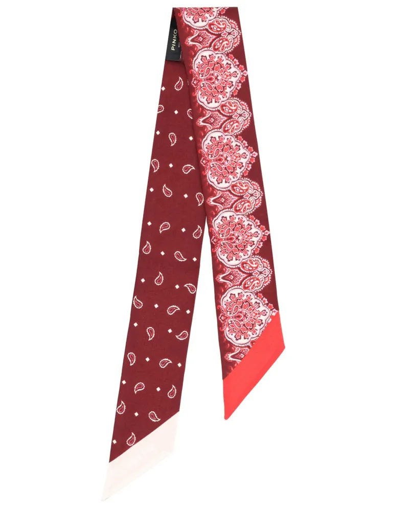 Pinko Silk-Blend Viscose Scarf — Red Red