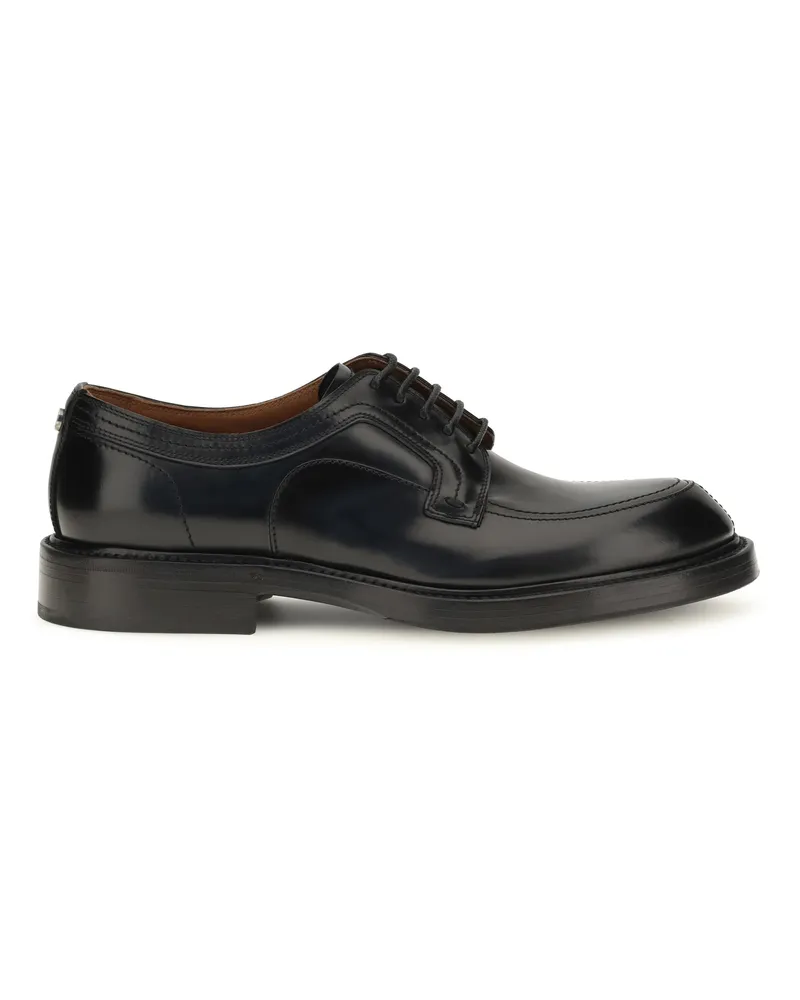 Dolce & Gabbana Calfskin Leather Derby Loafer — Black Black