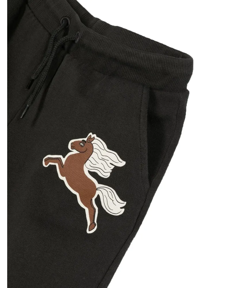 Mini Rodini Organic Cotton Joggers — Black Black