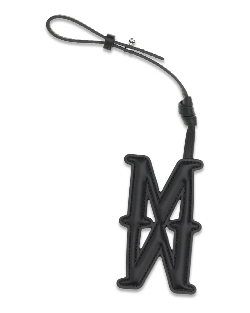 Max Mara Women's Leather Keyring Nero Calf Bos Taurus Keyrings E Chains Black